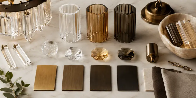 Custom chandelier material and finish samples for approval
