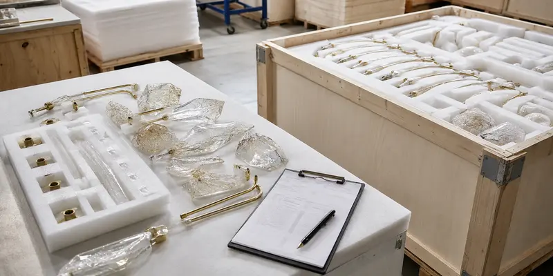 Protective packaging for custom hotel lighting delivery