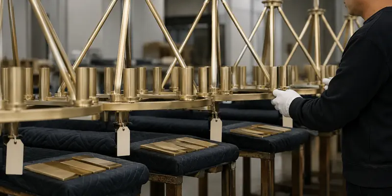 Matching chandelier frames managed as one custom hotel lighting production batch Matching chandelier frames managed as one custom hotel lighting production batch
