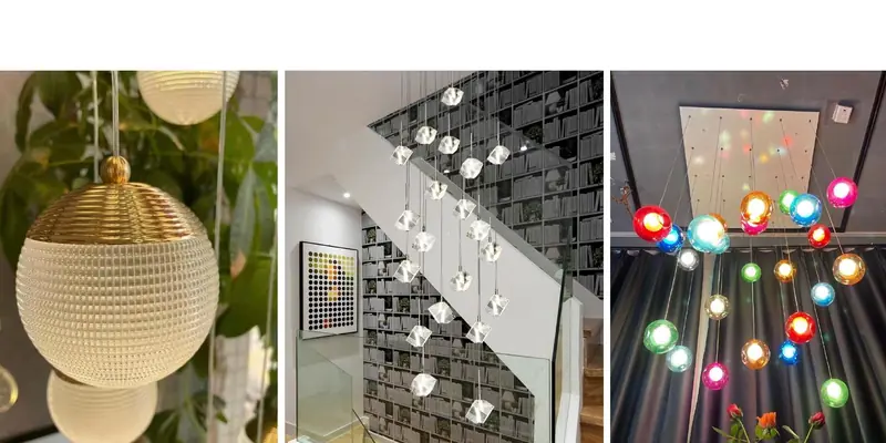 Different glass colors used to plan a bespoke chandelier distribution Different glass colors used to plan a bespoke chandelier distribution