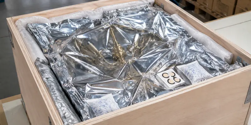 Moisture-barrier packaging and desiccant used for overseas chandelier shipping Moisture-barrier packaging and desiccant used for overseas chandelier shipping