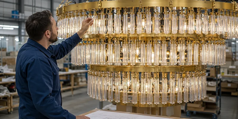 Factory pre-assembly improving large chandelier installation quality Factory pre-assembly improving large chandelier installation quality