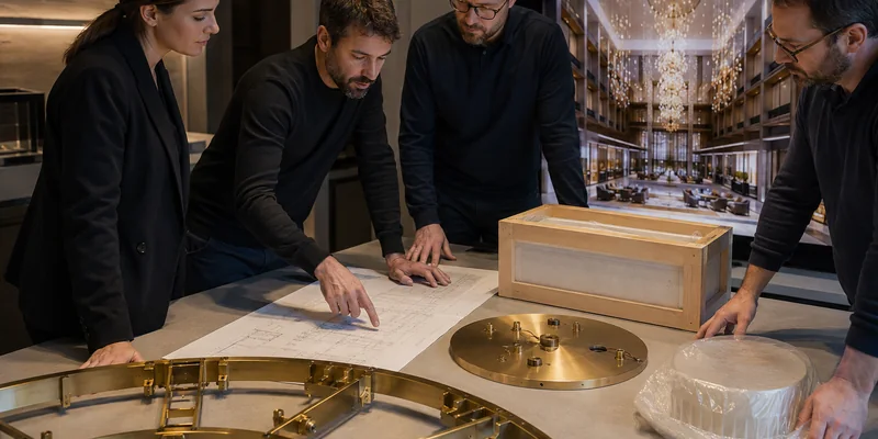 Choosing a large chandelier assembly strategy Choosing a large chandelier assembly strategy