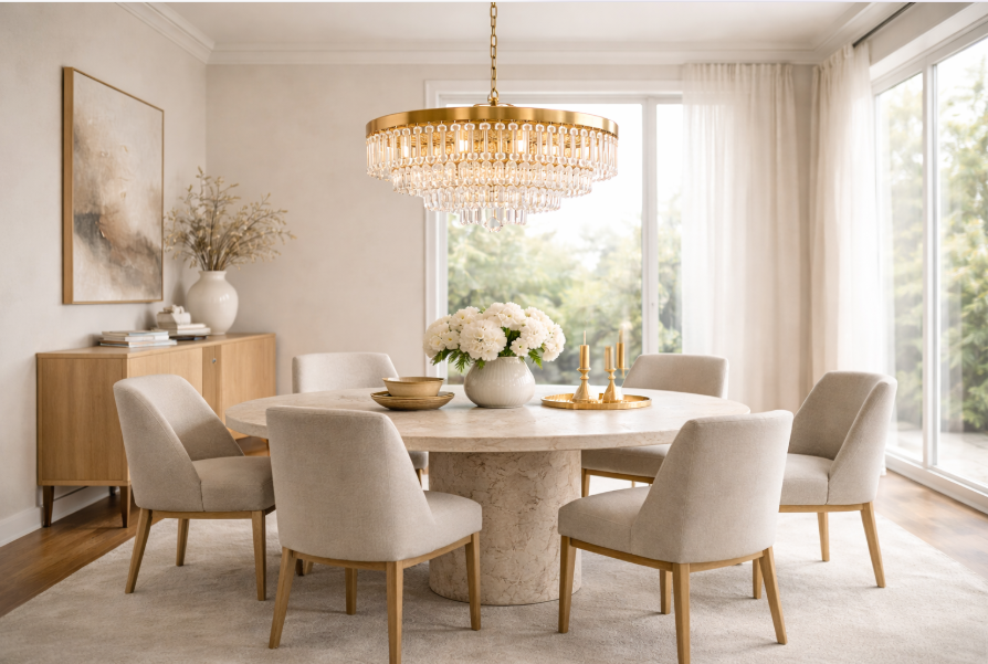 Round Gold Crystal Chandelier.png