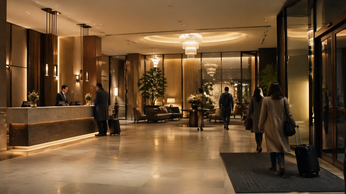 hotel lobby lighting shapes