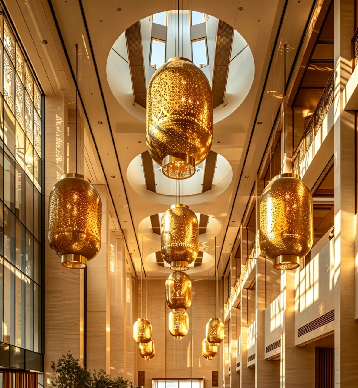 New Chinese Landscape Palace Lantern Chandelier for Hotel Atrium New Chinese Landscape Palace Lantern Chandelier for Hotel Atrium