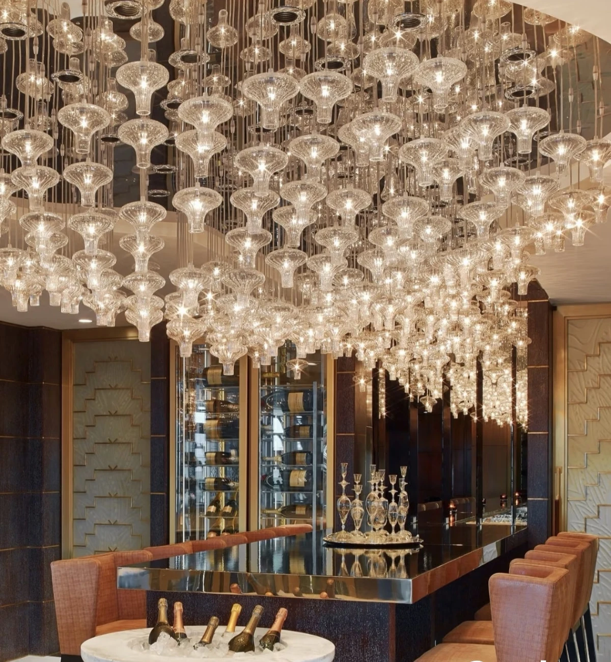 Luxury Hotel Atrium Cascading Crystal Chandelier Luxury Hotel Atrium Cascading Crystal Chandelier