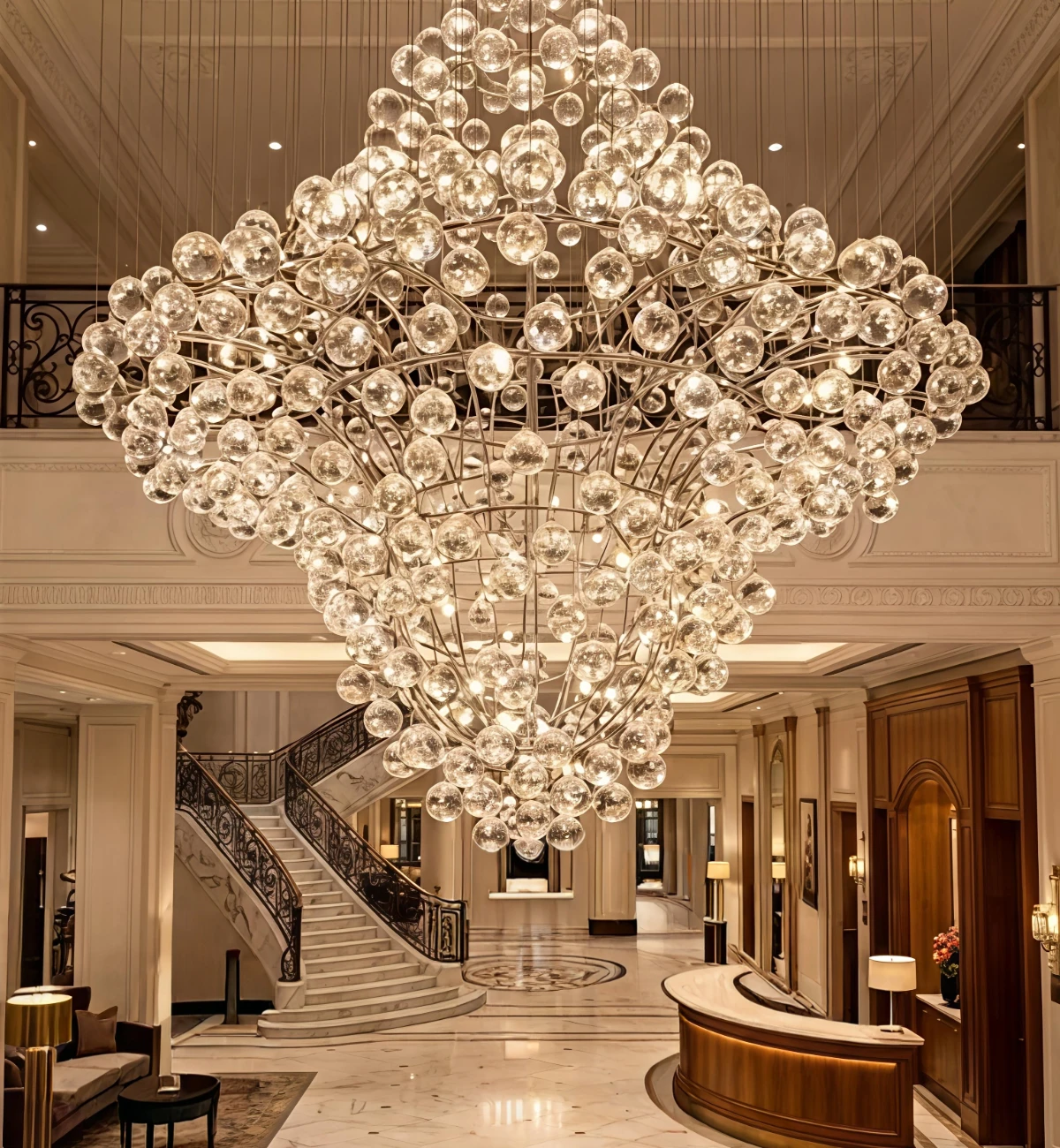 European Hotel Lobby Star Crown Glass Ball Chandelier European Hotel Lobby Star Crown Glass Ball Chandelier