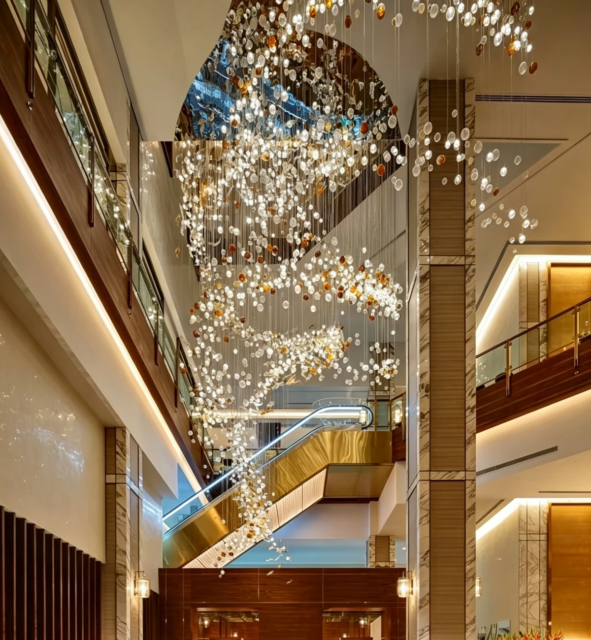 Square Mirror Planet Glass Chandelier for Hotel Corridor Square Mirror Planet Glass Chandelier for Hotel Corridor