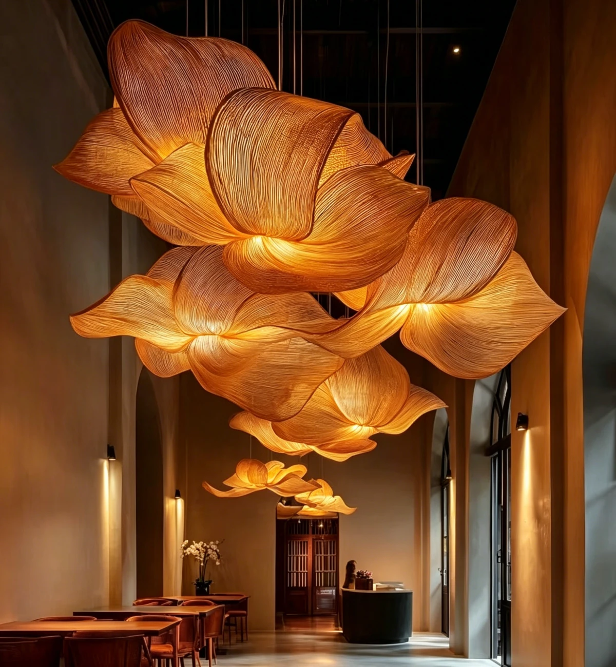 Petal Cloud Artistic Chandelier for Oriental Hotel Reception Petal Cloud Artistic Chandelier for Oriental Hotel Reception