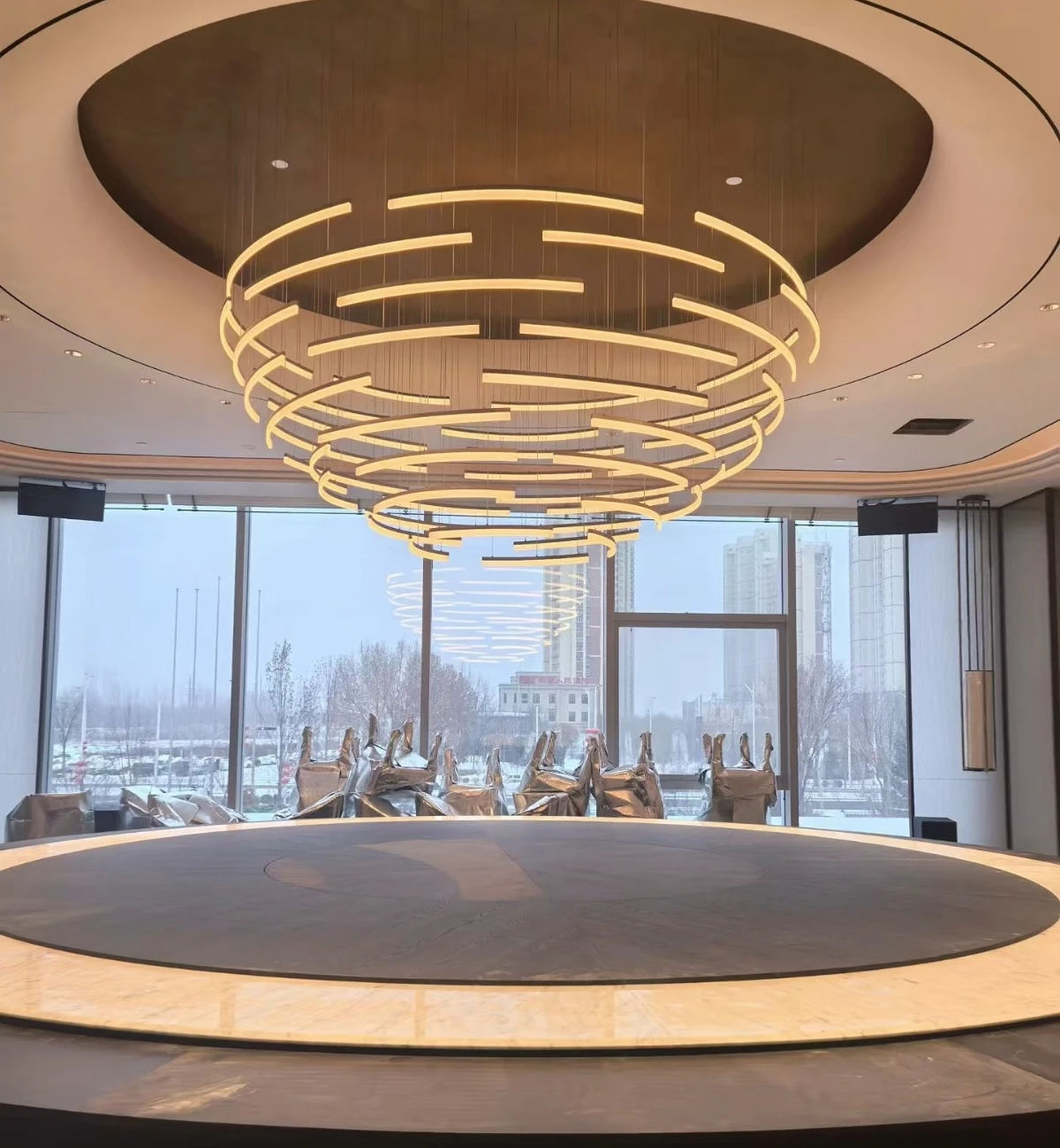 Custom Hotel Atrium Ring Crystal Chandelier Custom Hotel Atrium Ring Crystal Chandelier