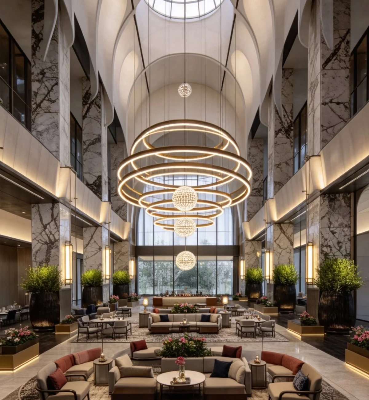 Custom Hotel Atrium Ring Crystal Chandelier Custom Hotel Atrium Ring Crystal Chandelier