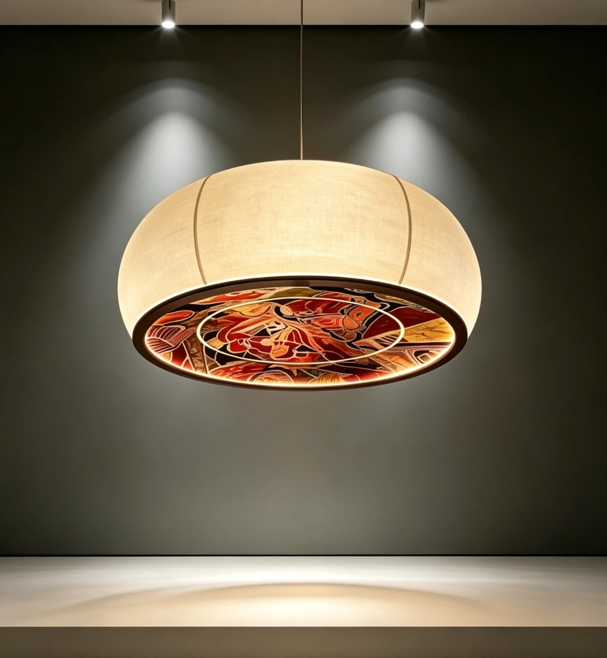 Custom Painted Dome Artistic Chandelier Custom Painted Dome Artistic Chandelier
