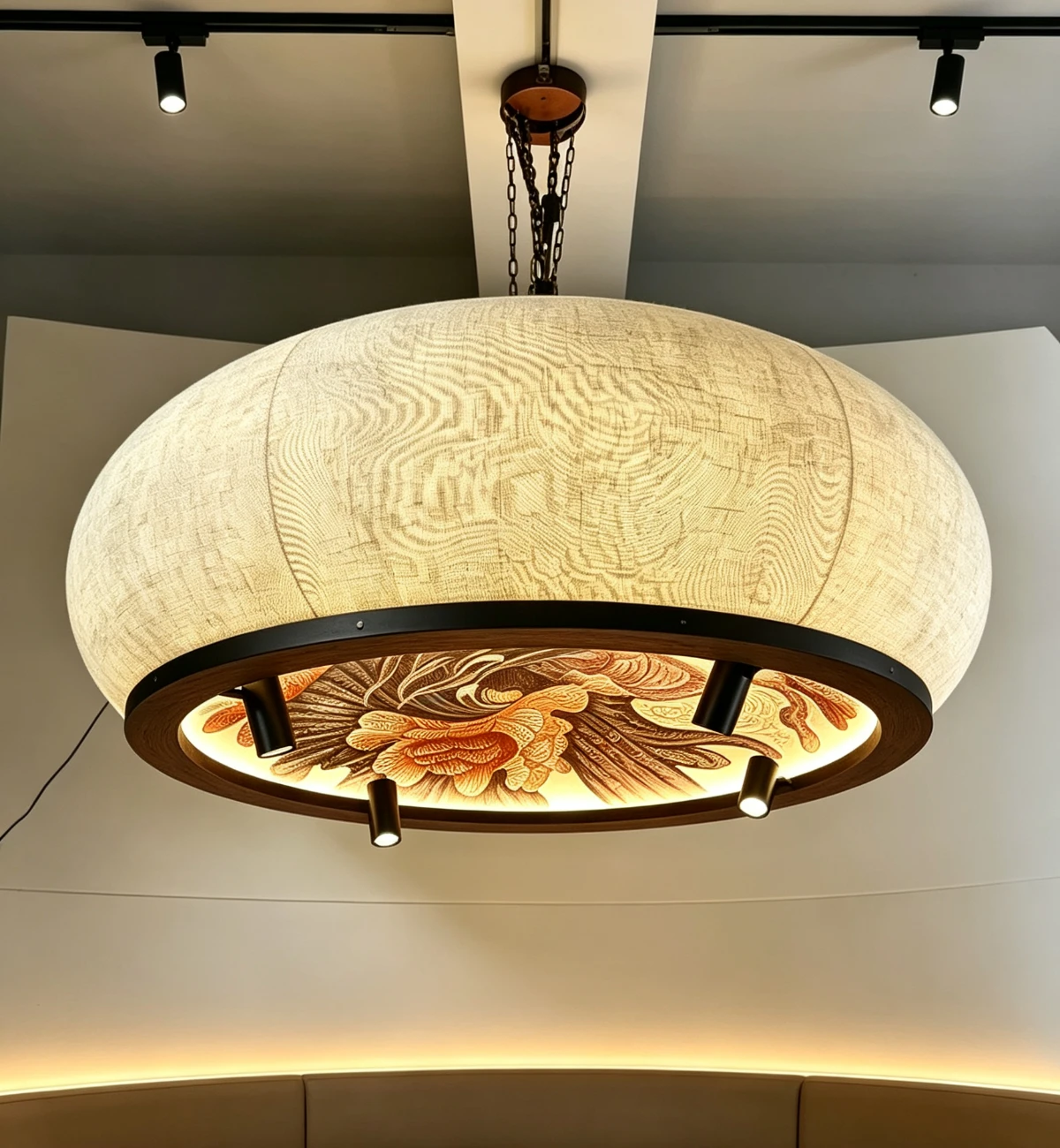 Custom Painted Dome Artistic Chandelier Custom Painted Dome Artistic Chandelier