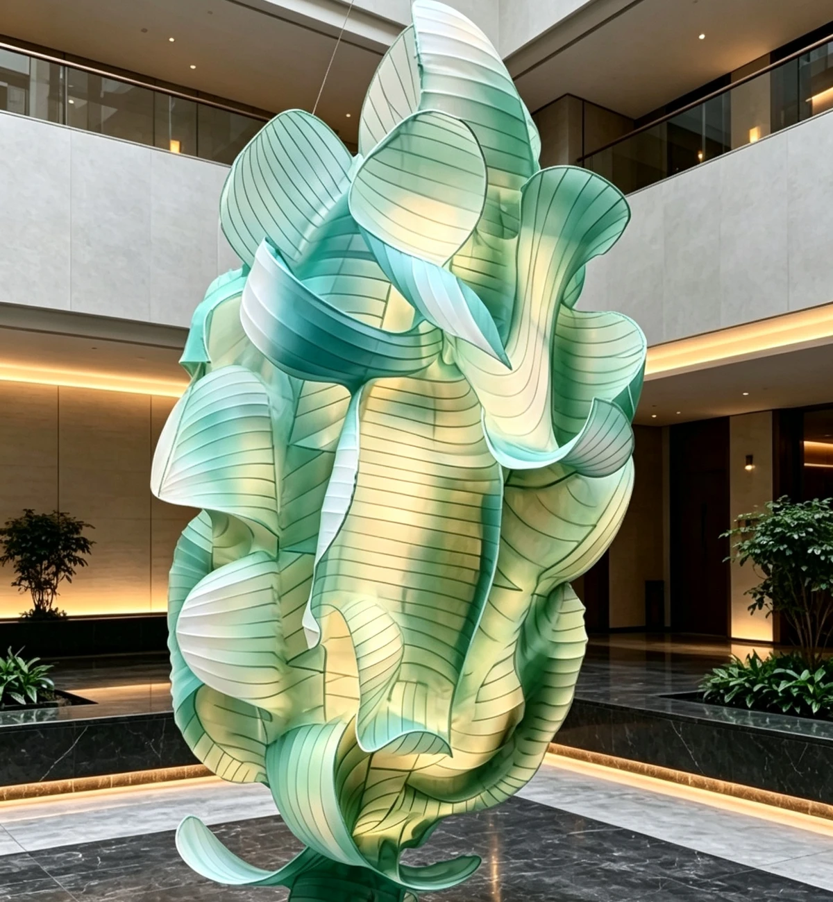 Cyan Cloud Veil Organic Modern Chandelier