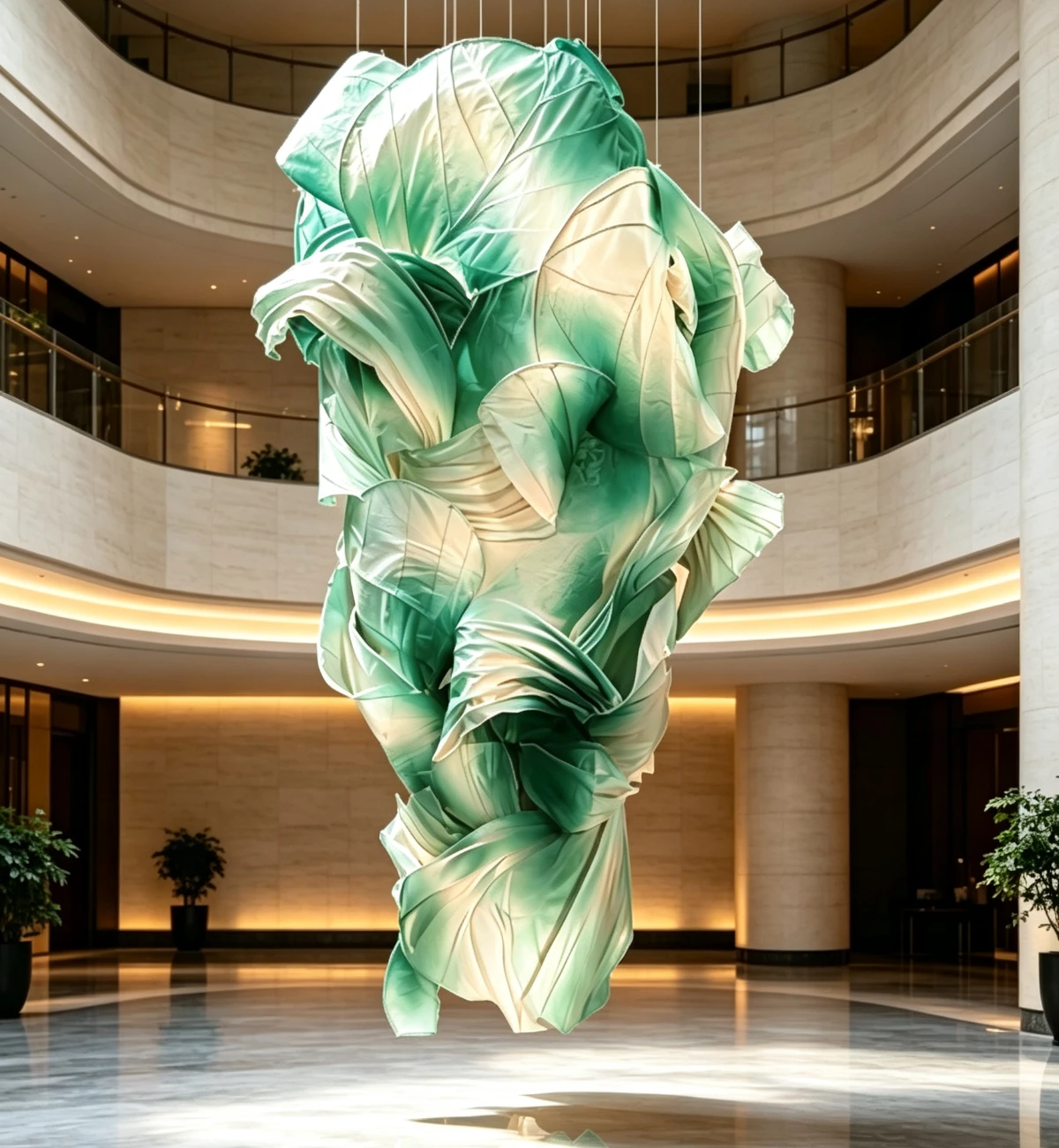 Cyan Cloud Veil Organic Modern Chandelier
