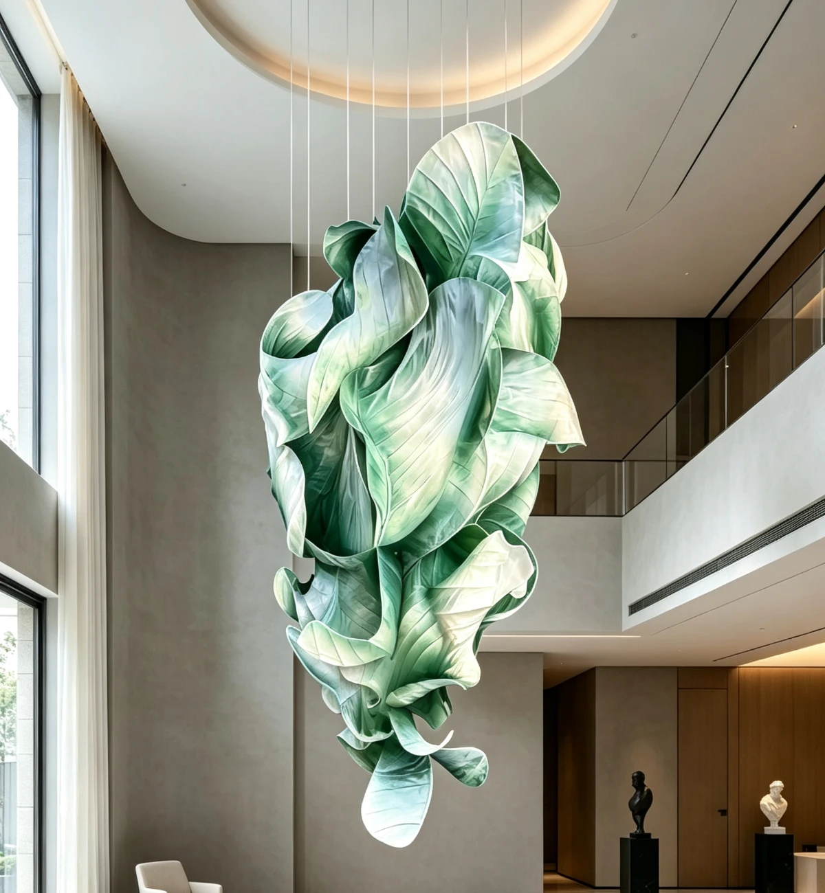 Cyan Cloud Veil Organic Modern Chandelier