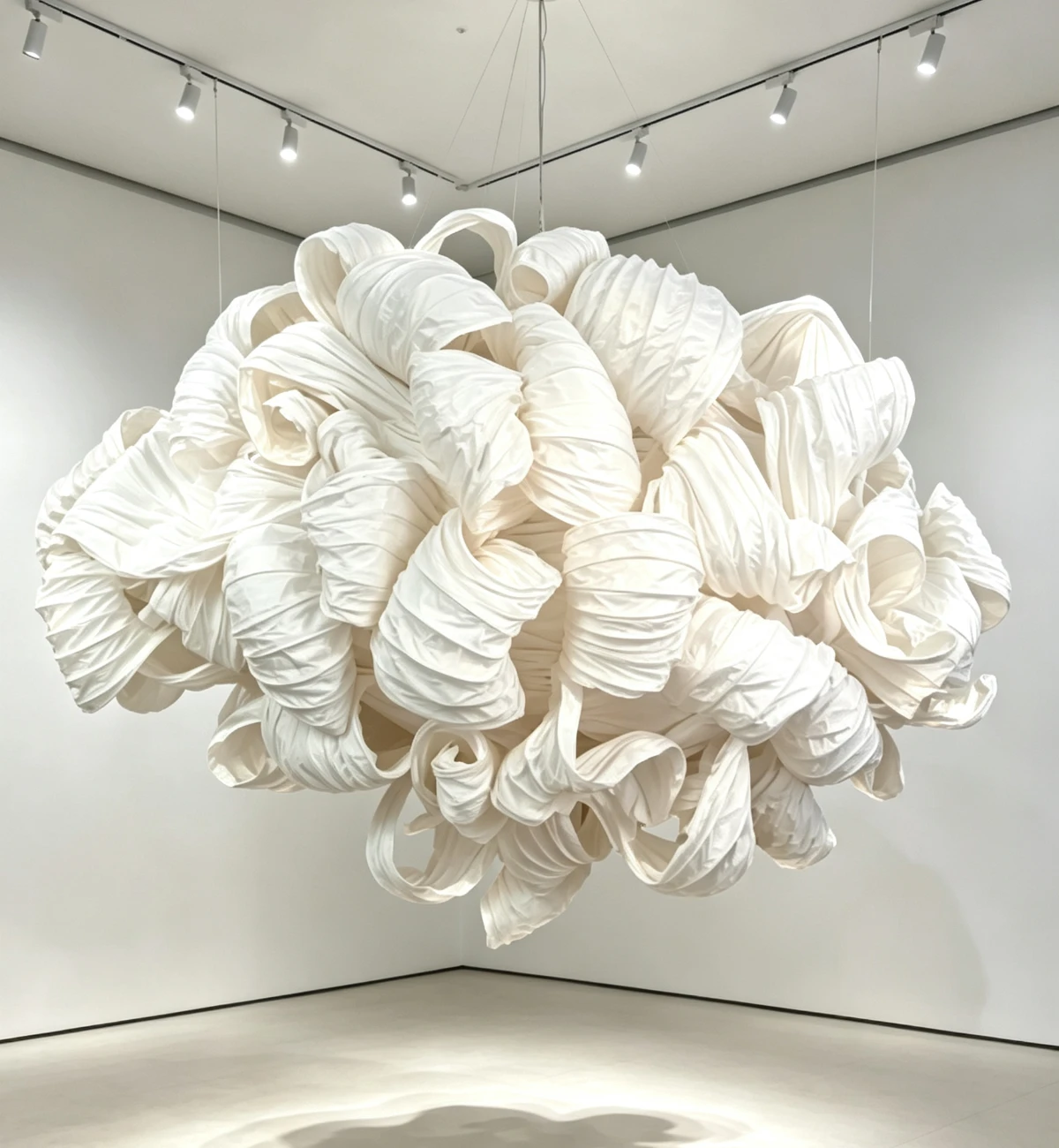 Cloud-Rock Folded Veil Sculptural Ceiling Light