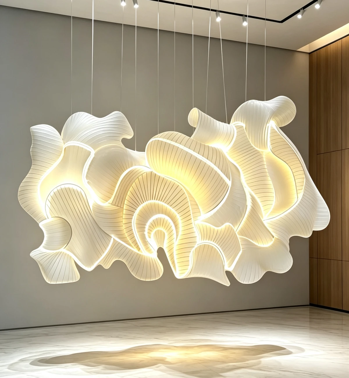 Flowing Feather Ribbon Luxury Chandelier