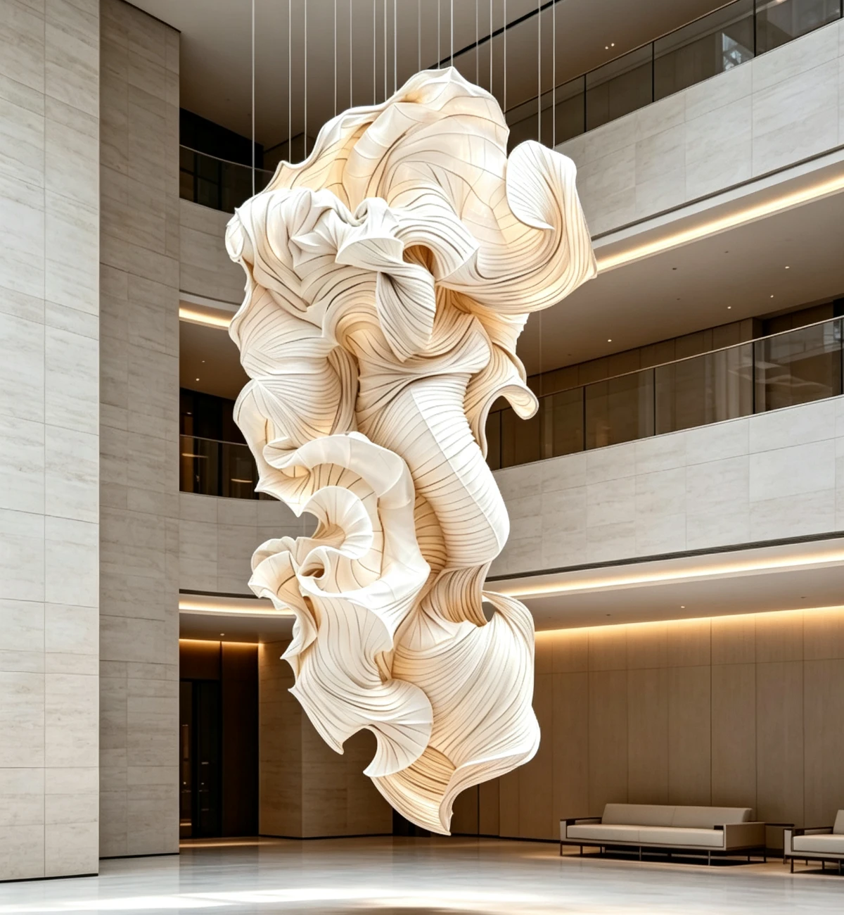 Flowing Feather Ribbon Luxury Chandelier