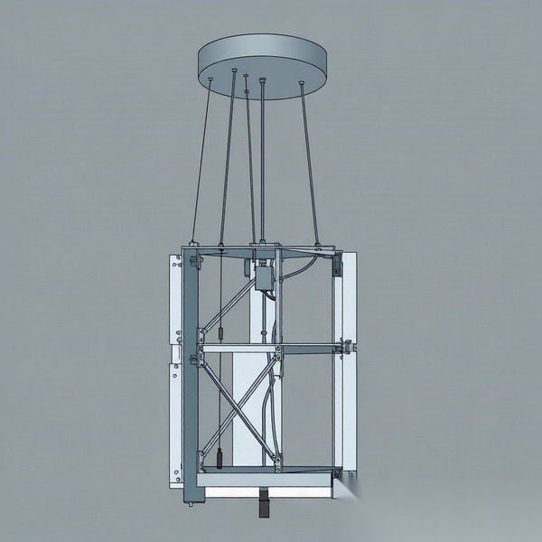 Chandelier internal structure and hidden frame not visible in a rendering