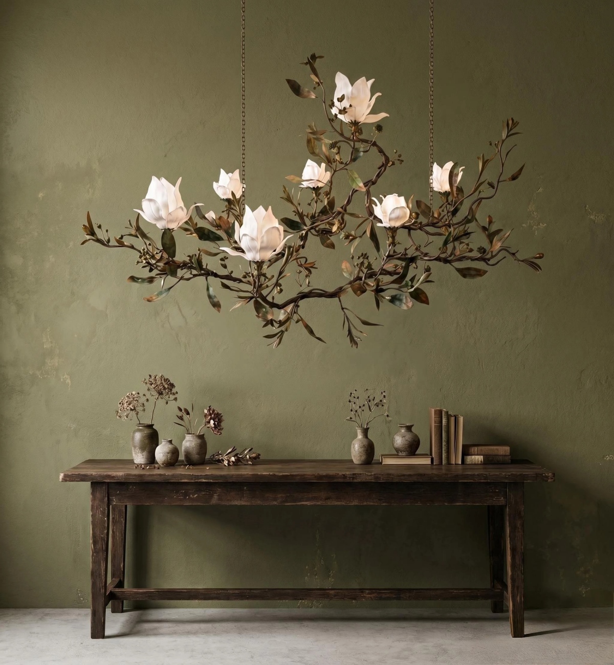 Custom Organic Chandelier for Hotel Dining Area.webp