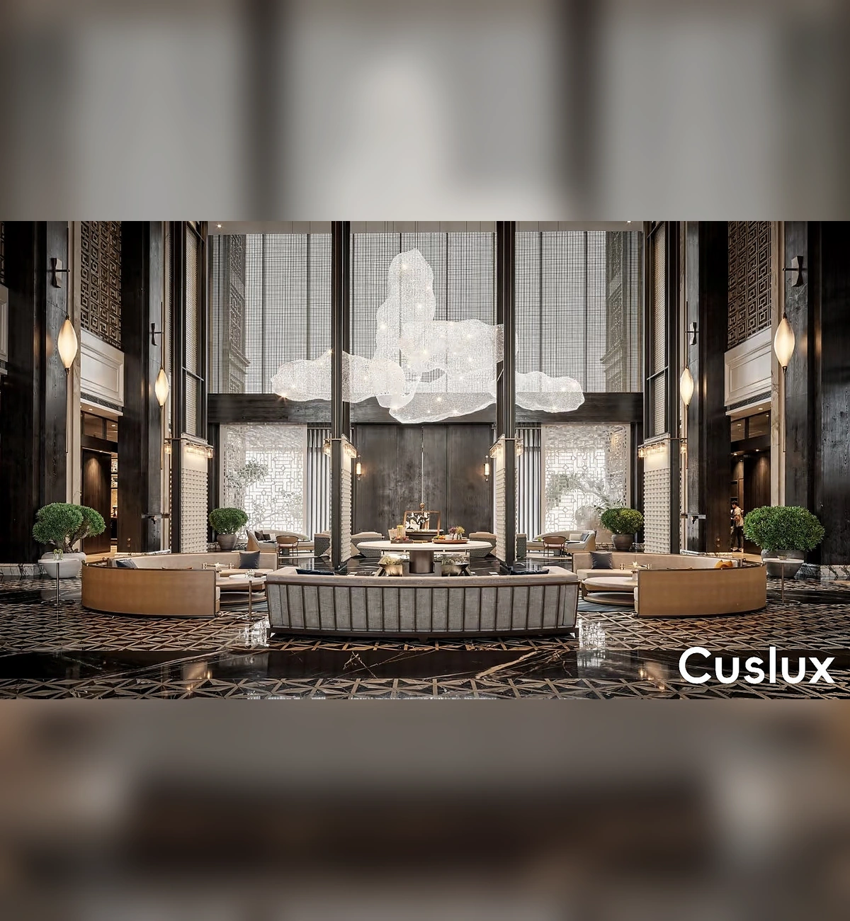 cloud inspired crystal chandelier with flowing design.webp